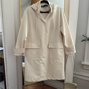 Zara Detachable Hood Rain Coat